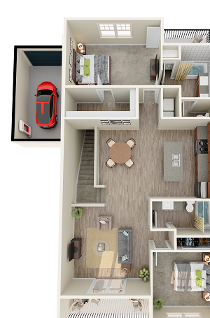 1 bedroom 1 bathroom floor plan image in Phoenix AZ